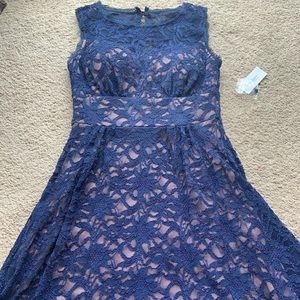 Navy Blue Lace Dress